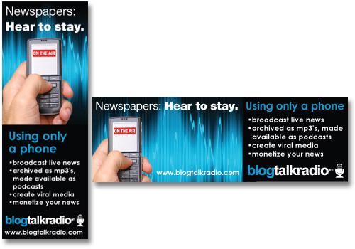 Blog Talk Radio electronic newsletter banner ads